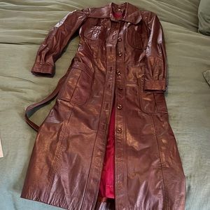 Braeffair Vintage Leather Trench Coat